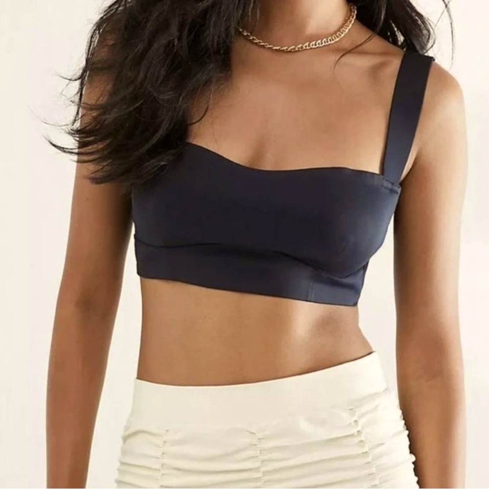 Free People Naomi Underwire Longline Bra, Size M, Black, New